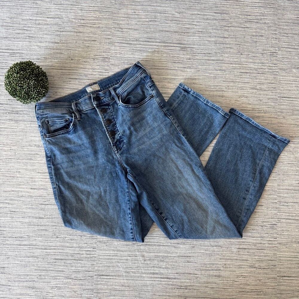 MOTHER The Pixie Insider Ankle Crop Jeans Medium Wash 27 - Picture 2 of 10